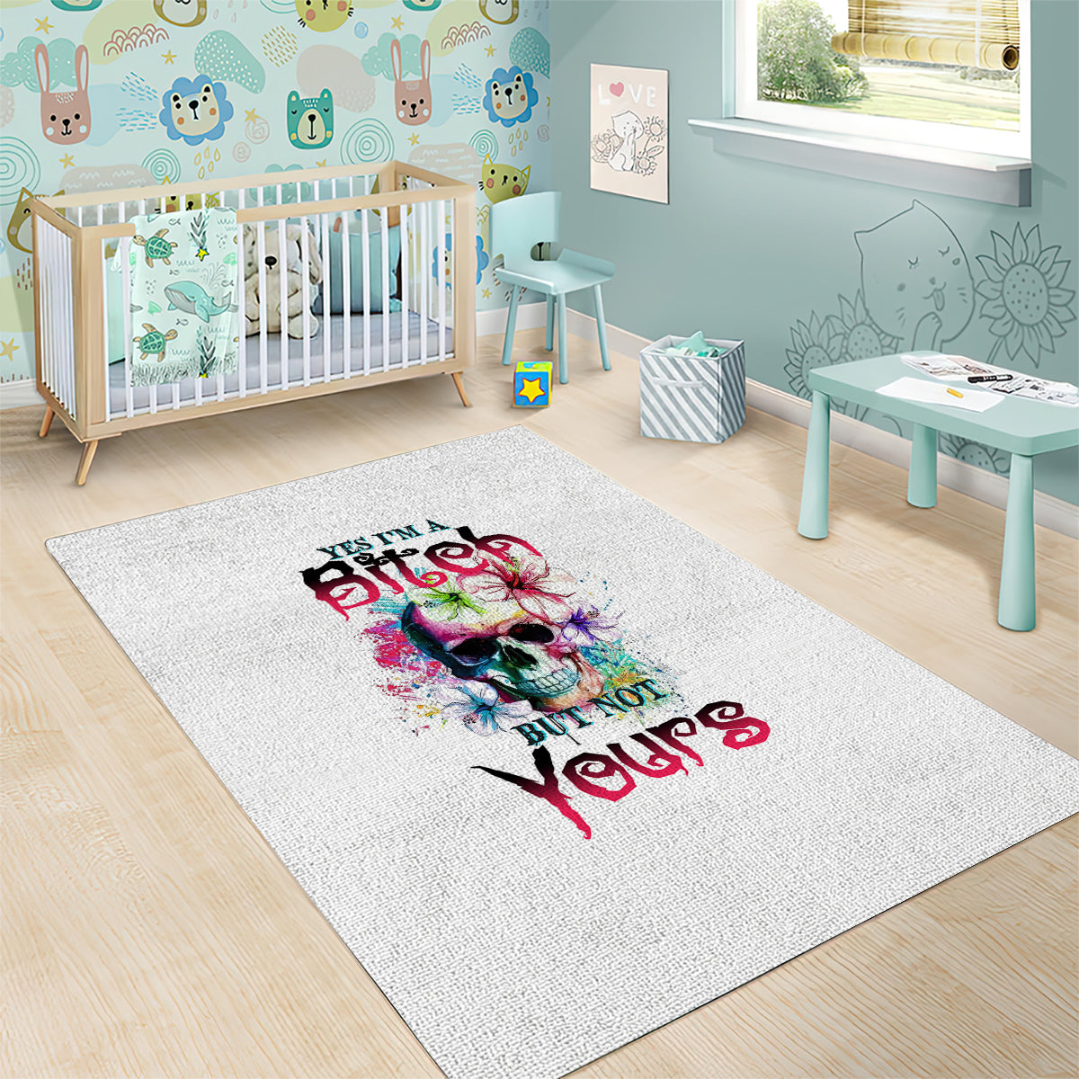 Yes I'm A B But Not Yours Area Rug - Wonder Print Shop
