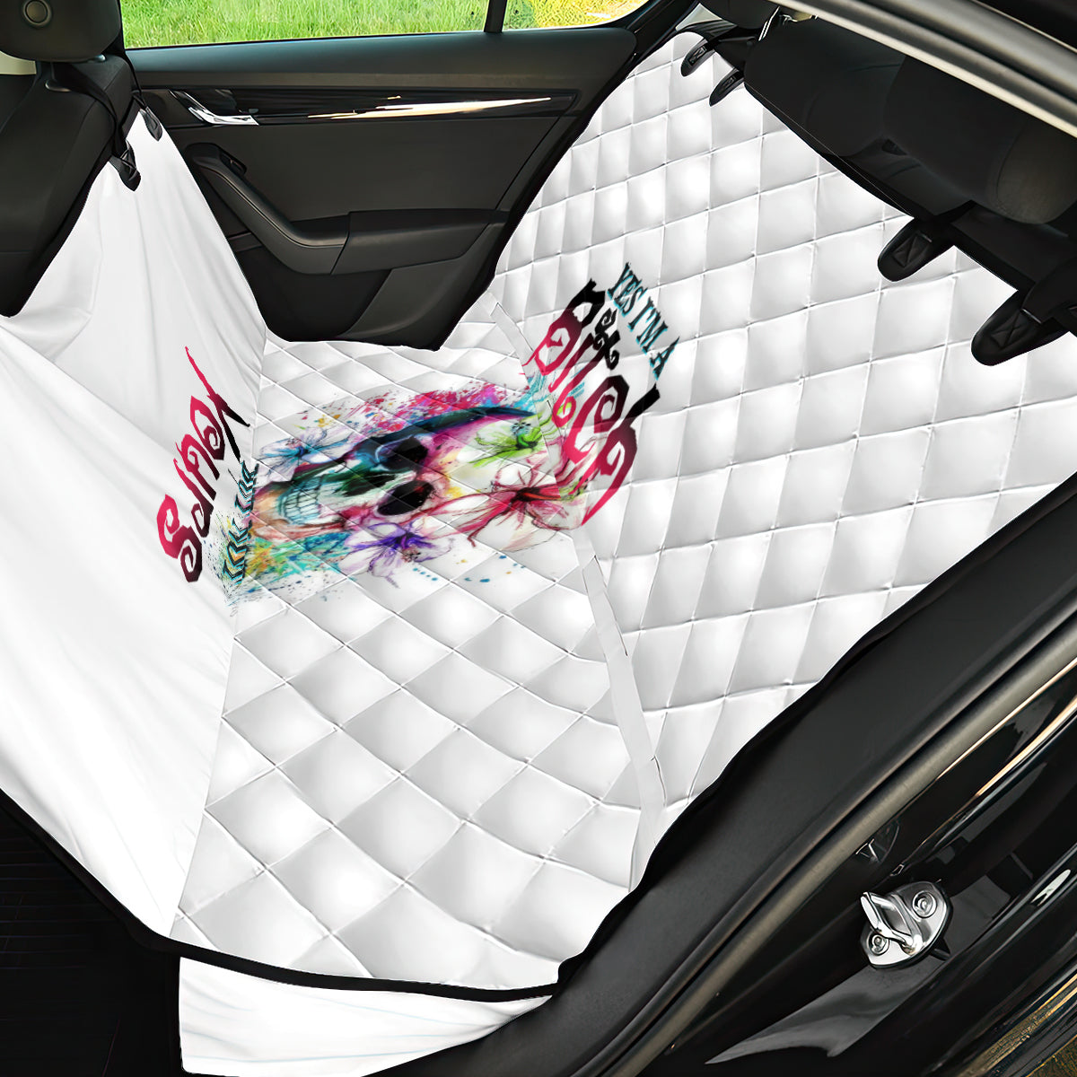 Yes I'm A B But Not Yours Back Car Seat Cover - Wonder Print Shop