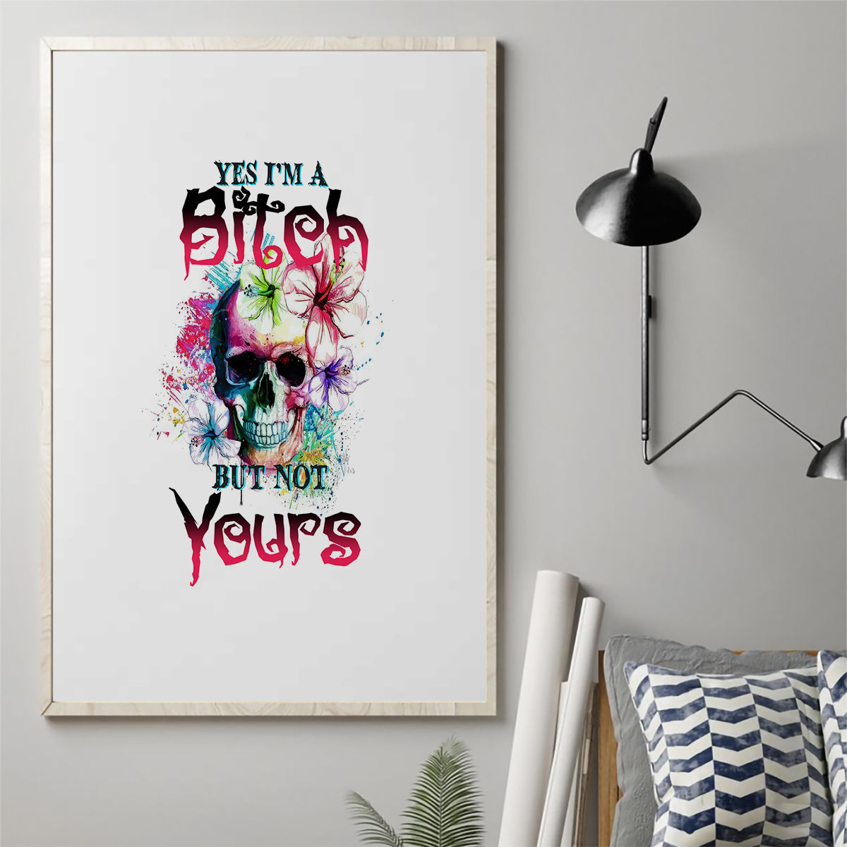 Yes I'm A B But Not Yours Canvas Wall Art - Wonder Print Shop