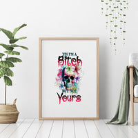 Yes I'm A B But Not Yours Canvas Wall Art - Wonder Print Shop