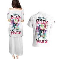 Yes I'm A B But Not Yours Couples Matching Puletasi Dress and Hawaiian Shirt - Wonder Print Shop