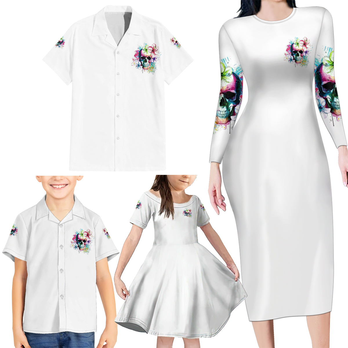 Yes I'm A B But Not Yours Family Matching Long Sleeve Bodycon Dress and Hawaiian Shirt - Wonder Print Shop