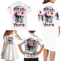 Yes I'm A B But Not Yours Family Matching Long Sleeve Bodycon Dress and Hawaiian Shirt - Wonder Print Shop