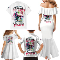 Yes I'm A B But Not Yours Family Matching Mermaid Dress and Hawaiian Shirt - Wonder Print Shop
