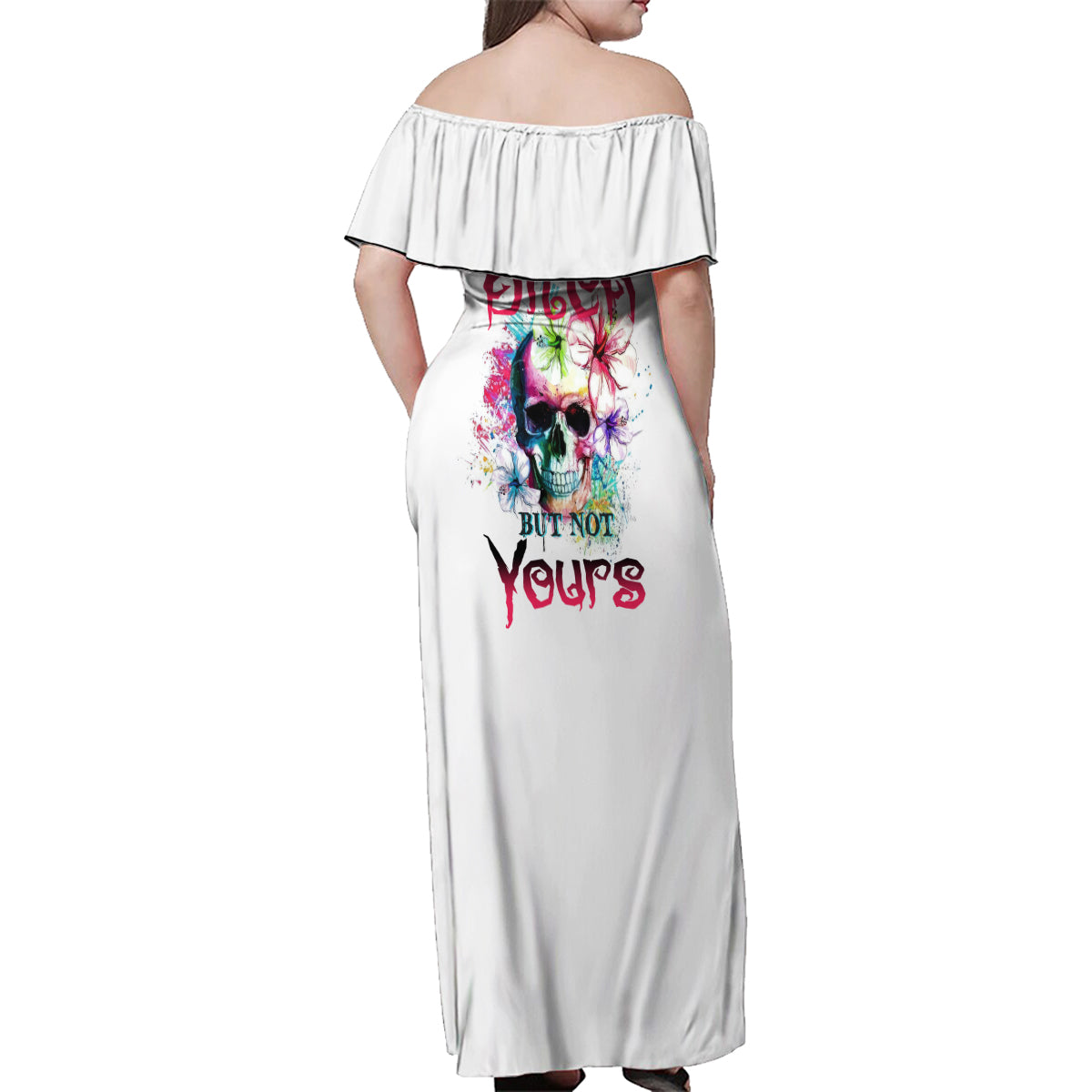 Yes I'm A B But Not Yours Family Matching Off Shoulder Maxi Dress and Hawaiian Shirt - Wonder Print Shop