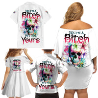 Yes I'm A B But Not Yours Family Matching Off Shoulder Short Dress and Hawaiian Shirt - Wonder Print Shop