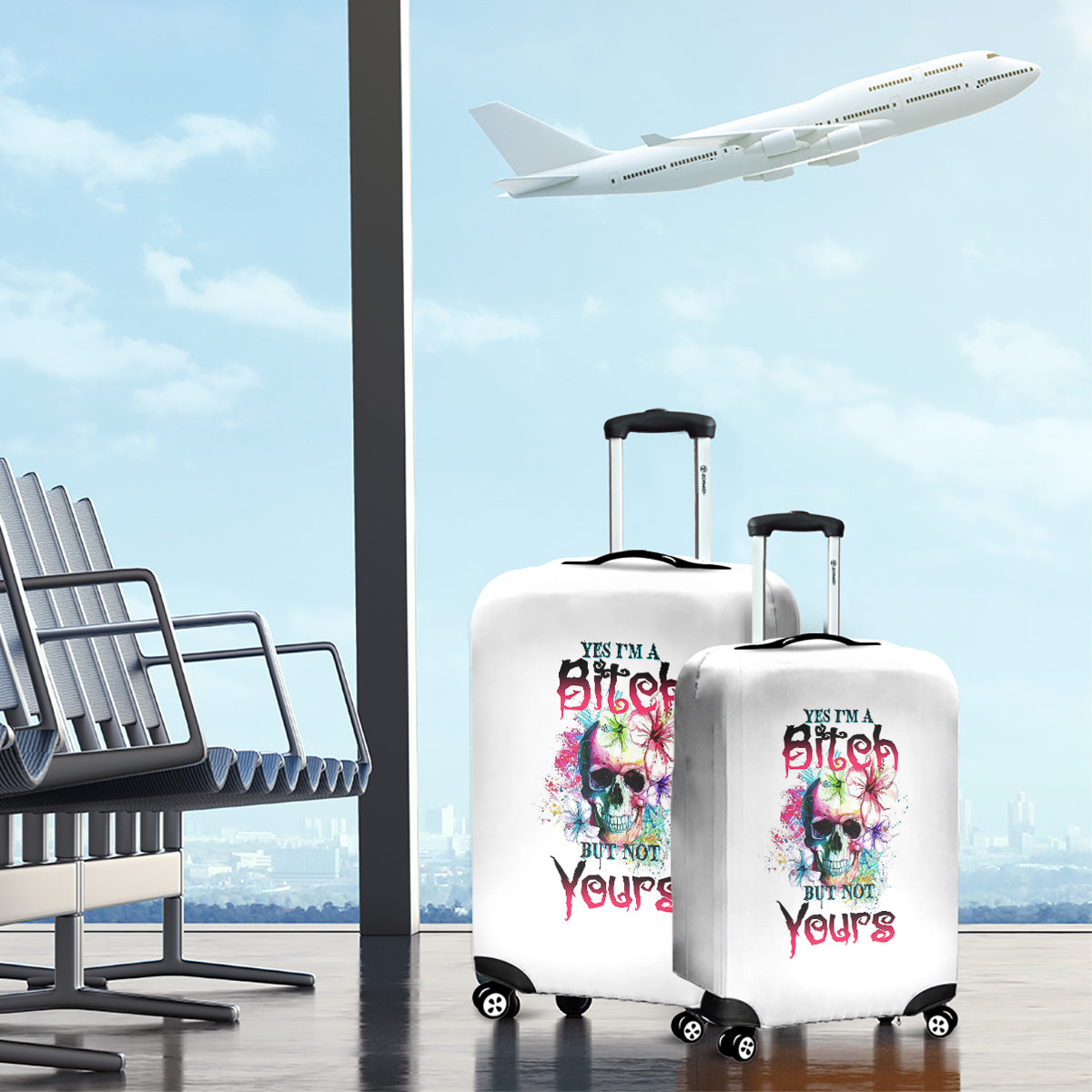 Yes I'm A B But Not Yours Luggage Cover - Wonder Print Shop