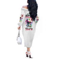 Yes I'm A B But Not Yours Off The Shoulder Long Sleeve Dress - Wonder Print Shop