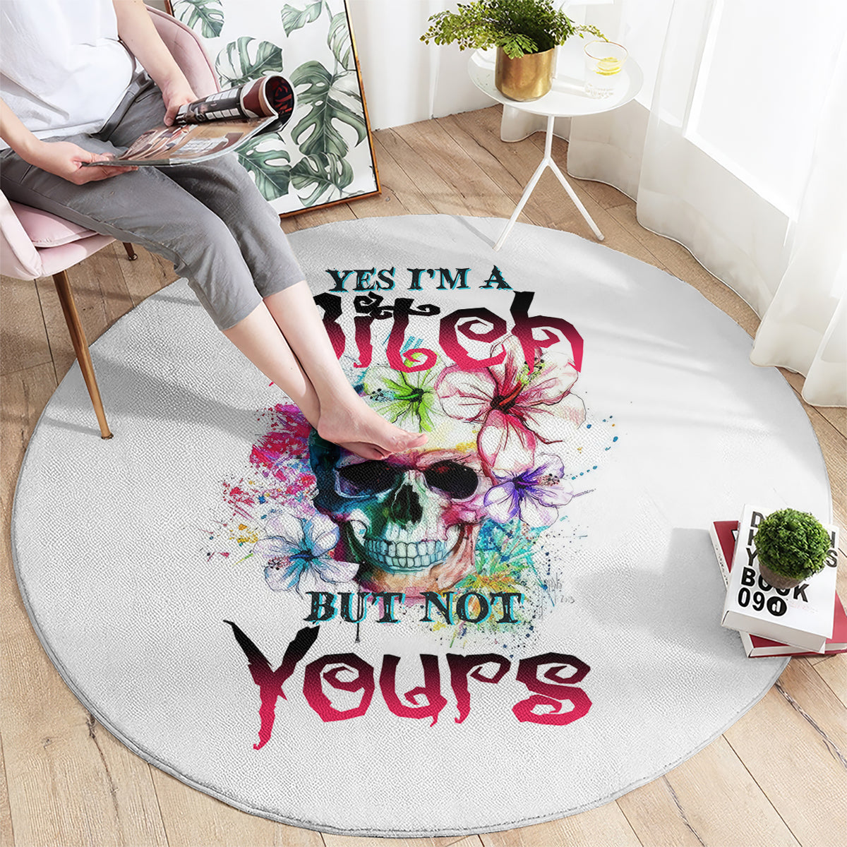 yes-im-a-b-but-not-yours-round-carpet