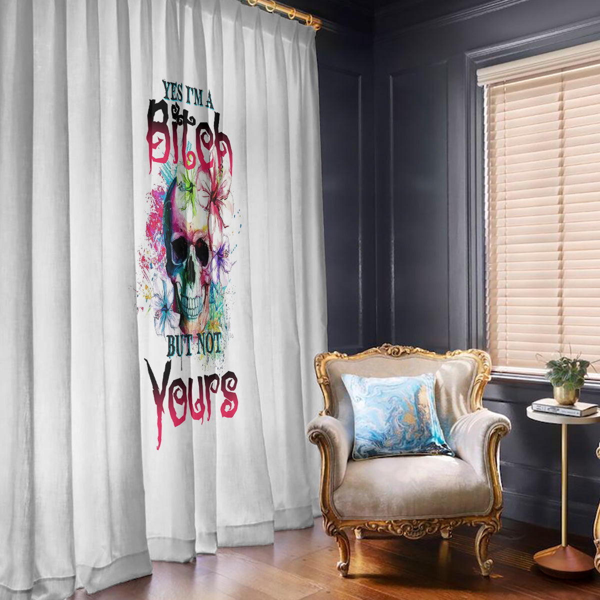 Yes I'm A B But Not Yours Window Curtain - Wonder Print Shop