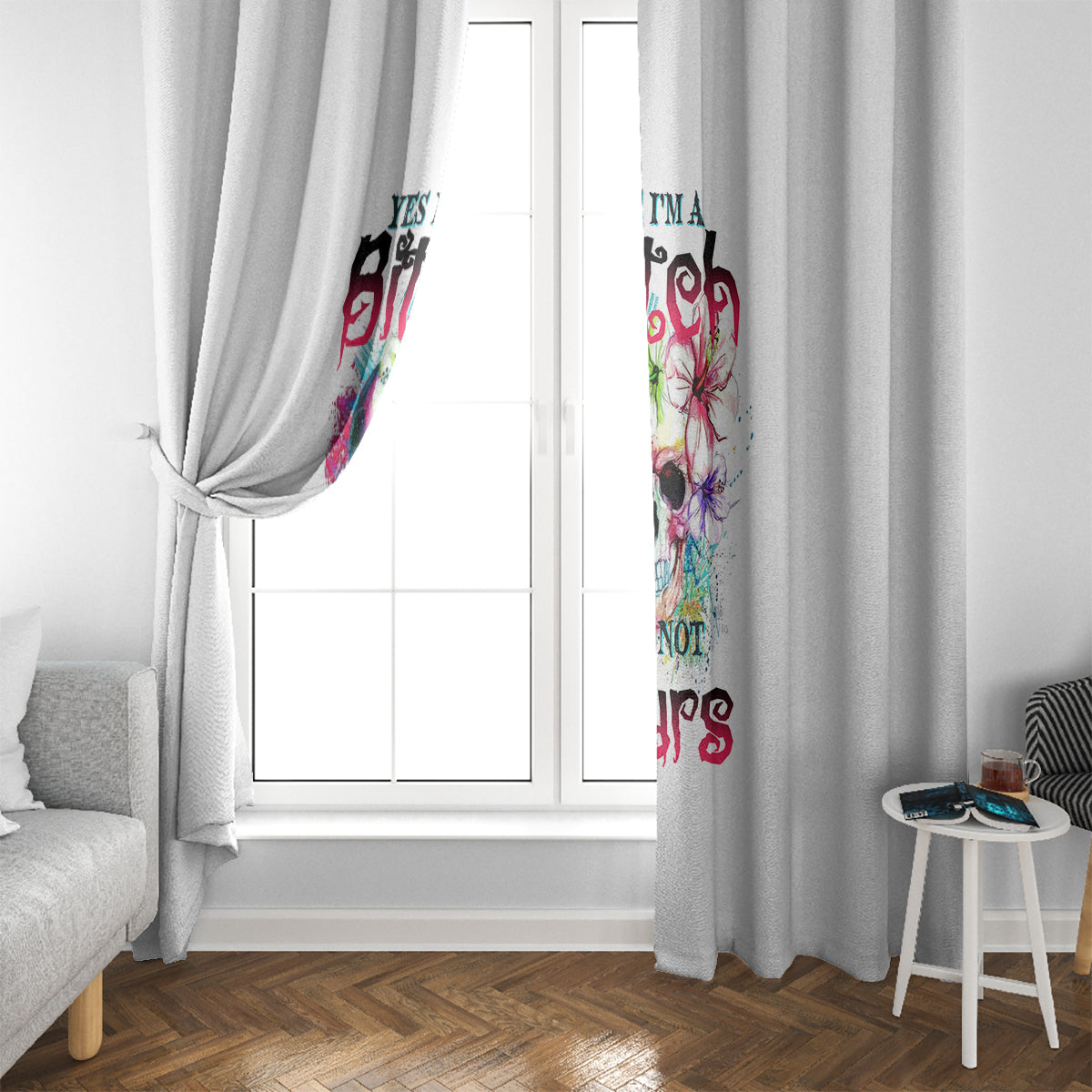 Yes I'm A B But Not Yours Window Curtain - Wonder Print Shop