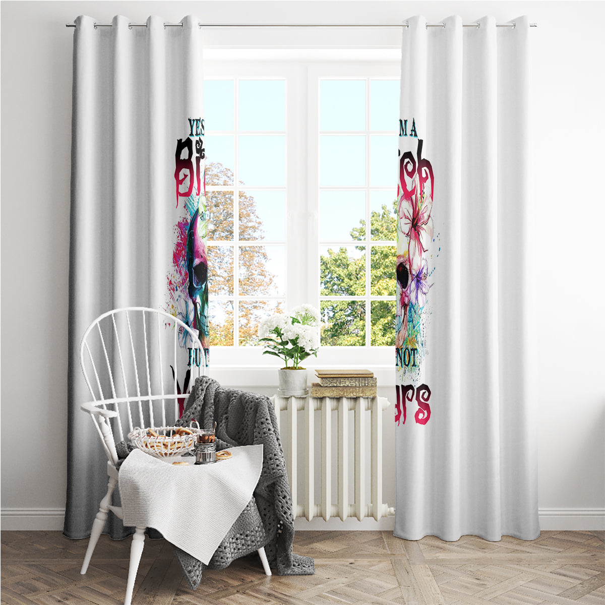 Yes I'm A B But Not Yours Window Curtain - Wonder Print Shop
