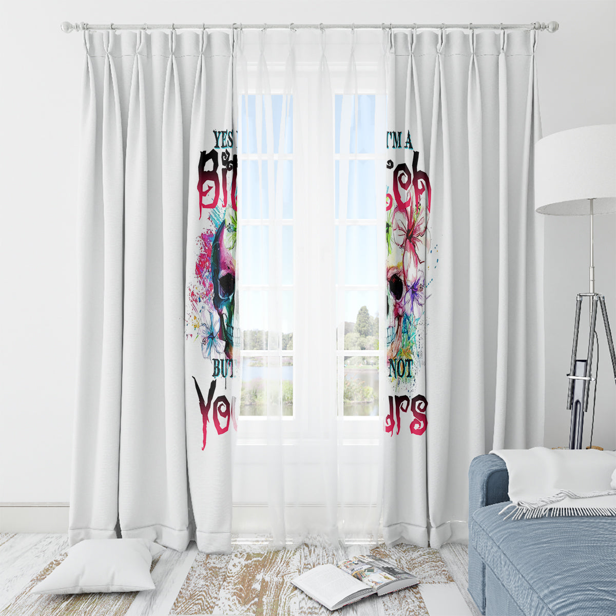 Yes I'm A B But Not Yours Window Curtain - Wonder Print Shop