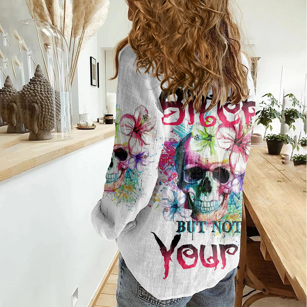 Yes I'm A B But Not Yours Women Casual Shirt - Wonder Print Shop