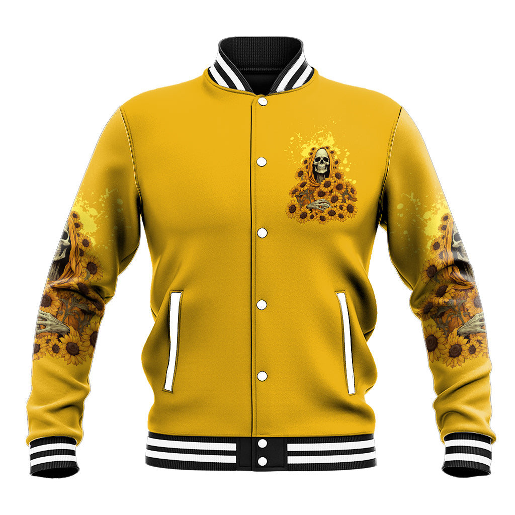 I'm Blunt Because God Rolled Me Sunflower Reaper Baseball Jacket - Wonder Print Shop