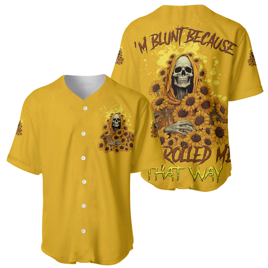 I'm Blunt Because God Rolled Me Sunflower Reaper Baseball Jersey - Wonder Print Shop