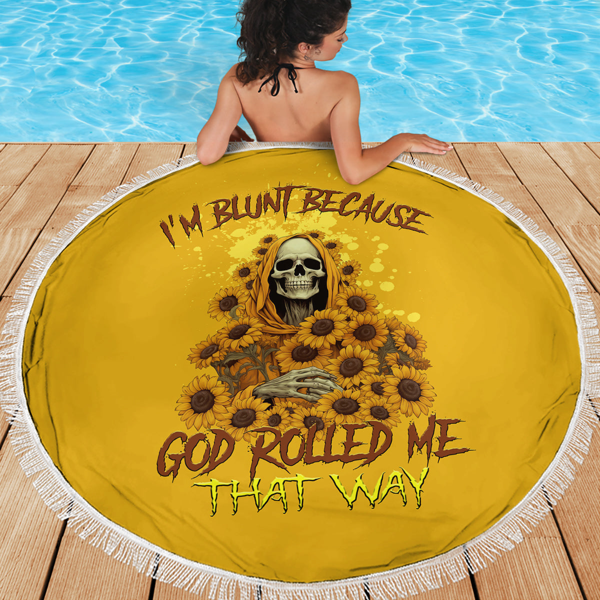I'm Blunt Because God Rolled Me Sunflower Reaper Beach Blanket - Wonder Print Shop