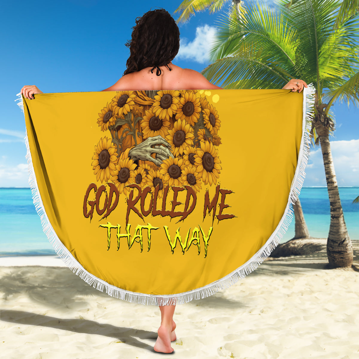I'm Blunt Because God Rolled Me Sunflower Reaper Beach Blanket - Wonder Print Shop