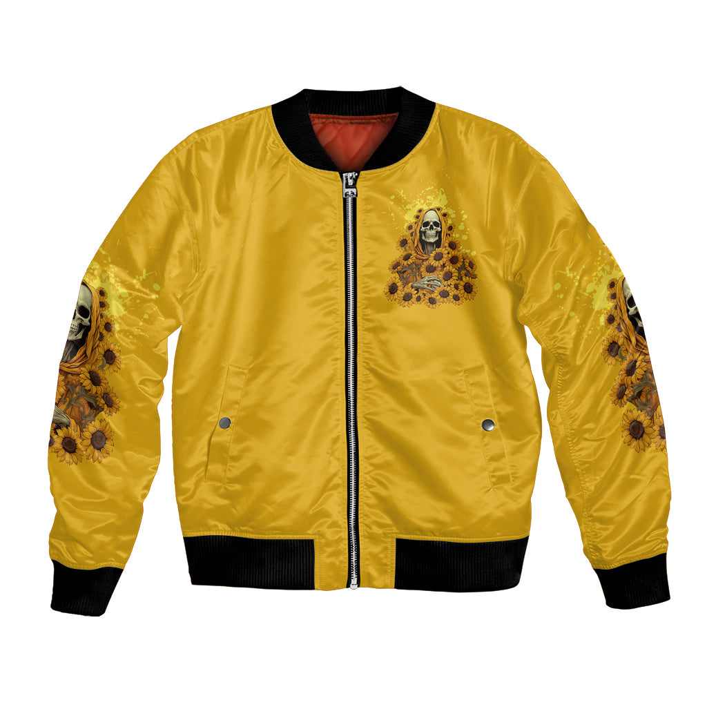 I'm Blunt Because God Rolled Me Sunflower Reaper Bomber Jacket - Wonder Print Shop