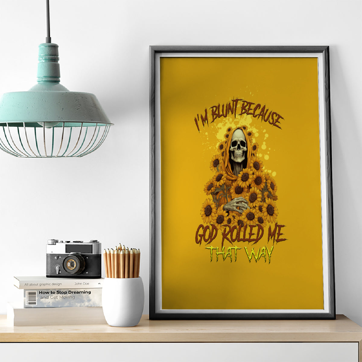 I'm Blunt Because God Rolled Me Sunflower Reaper Canvas Wall Art - Wonder Print Shop
