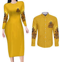 I'm Blunt Because God Rolled Me Sunflower Reaper Couples Matching Long Sleeve Bodycon Dress and Long Sleeve Button Shirt - Wonder Print Shop