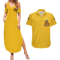 I'm Blunt Because God Rolled Me Sunflower Reaper Couples Matching Summer Maxi Dress and Hawaiian Shirt - Wonder Print Shop