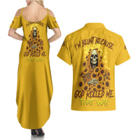 I'm Blunt Because God Rolled Me Sunflower Reaper Couples Matching Summer Maxi Dress and Hawaiian Shirt - Wonder Print Shop