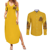 I'm Blunt Because God Rolled Me Sunflower Reaper Couples Matching Summer Maxi Dress and Long Sleeve Button Shirt - Wonder Print Shop