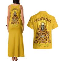 I'm Blunt Because God Rolled Me Sunflower Reaper Couples Matching Tank Maxi Dress and Hawaiian Shirt - Wonder Print Shop
