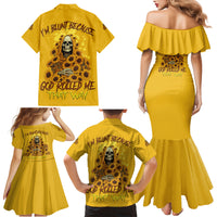I'm Blunt Because God Rolled Me Sunflower Reaper Family Matching Mermaid Dress and Hawaiian Shirt - Wonder Print Shop
