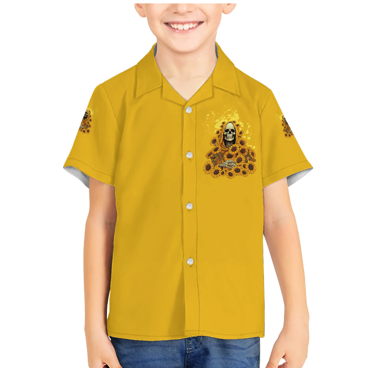 I'm Blunt Because God Rolled Me Sunflower Reaper Family Matching Mermaid Dress and Hawaiian Shirt - Wonder Print Shop