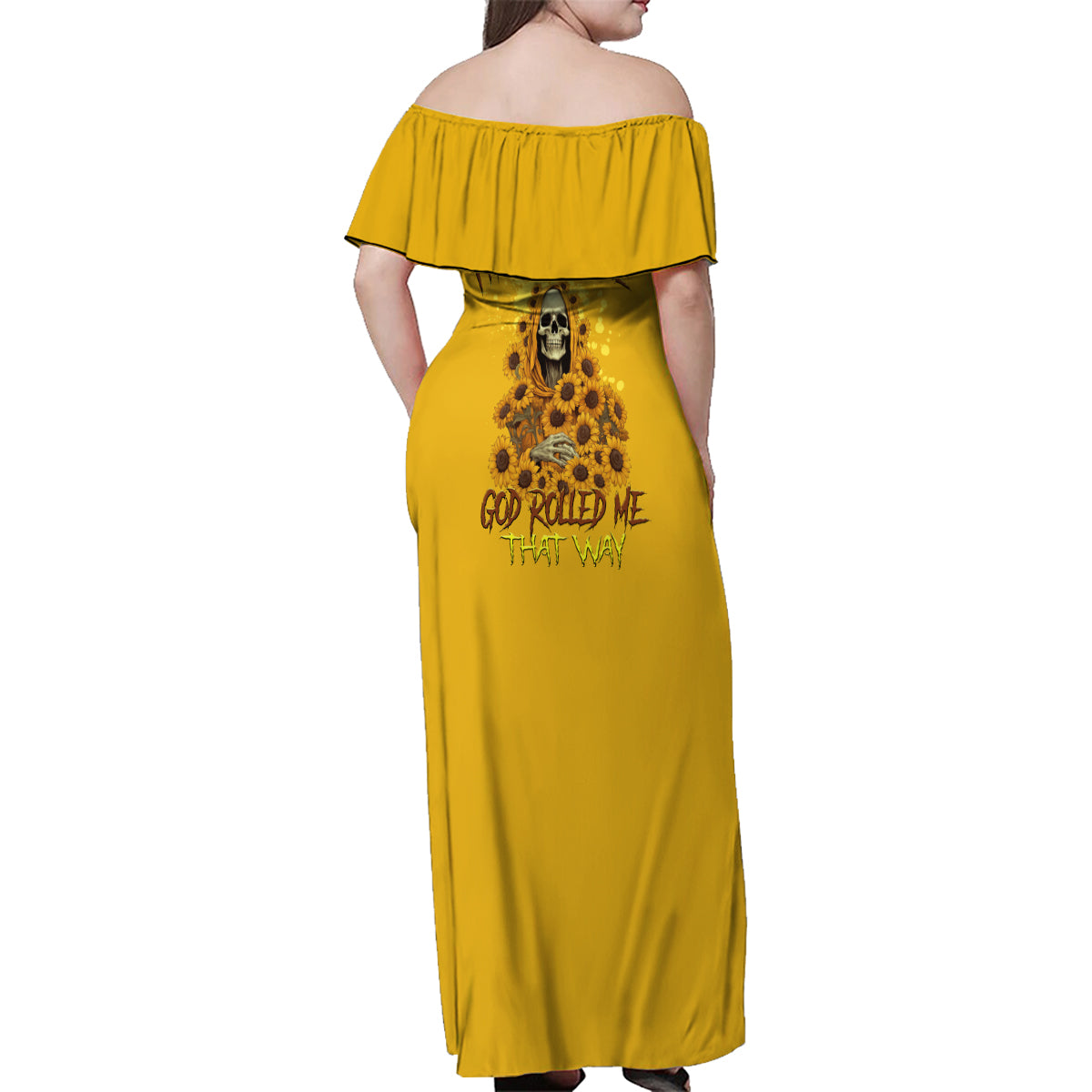 I'm Blunt Because God Rolled Me Sunflower Reaper Family Matching Off Shoulder Maxi Dress and Hawaiian Shirt - Wonder Print Shop