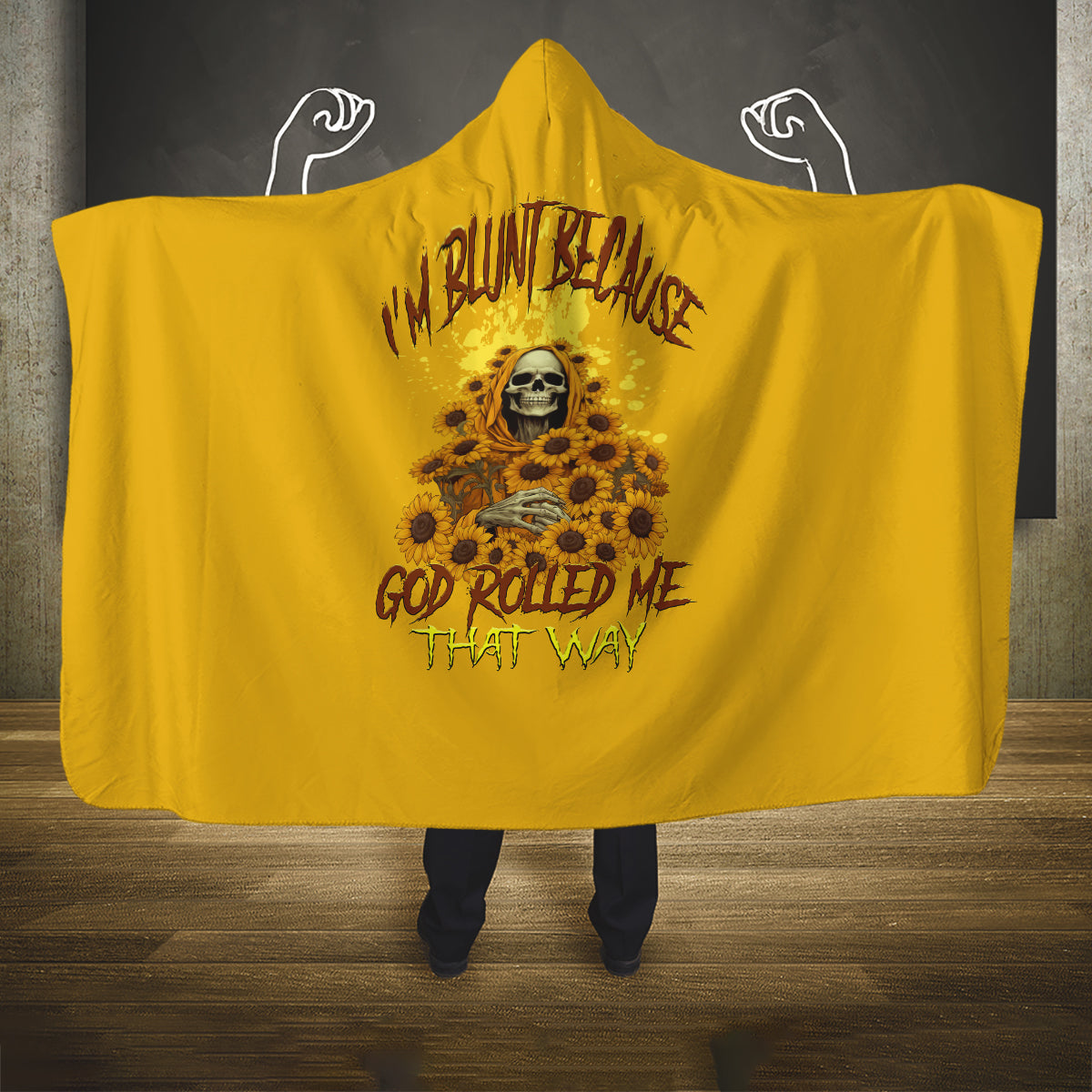 im-blunt-because-god-rolled-me-sunflower-reaper-hooded-blanket
