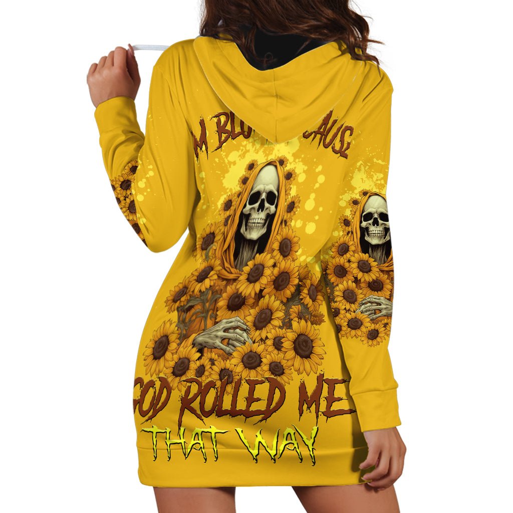 I'm Blunt Because God Rolled Me Sunflower Reaper Hoodie Dress - Wonder Print Shop