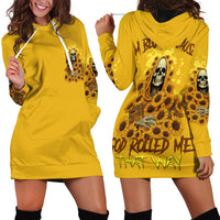 I'm Blunt Because God Rolled Me Sunflower Reaper Hoodie Dress - Wonder Print Shop