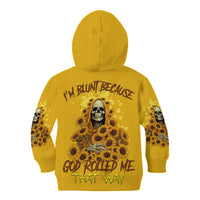 I'm Blunt Because God Rolled Me Sunflower Reaper Kid Hoodie - Wonder Print Shop