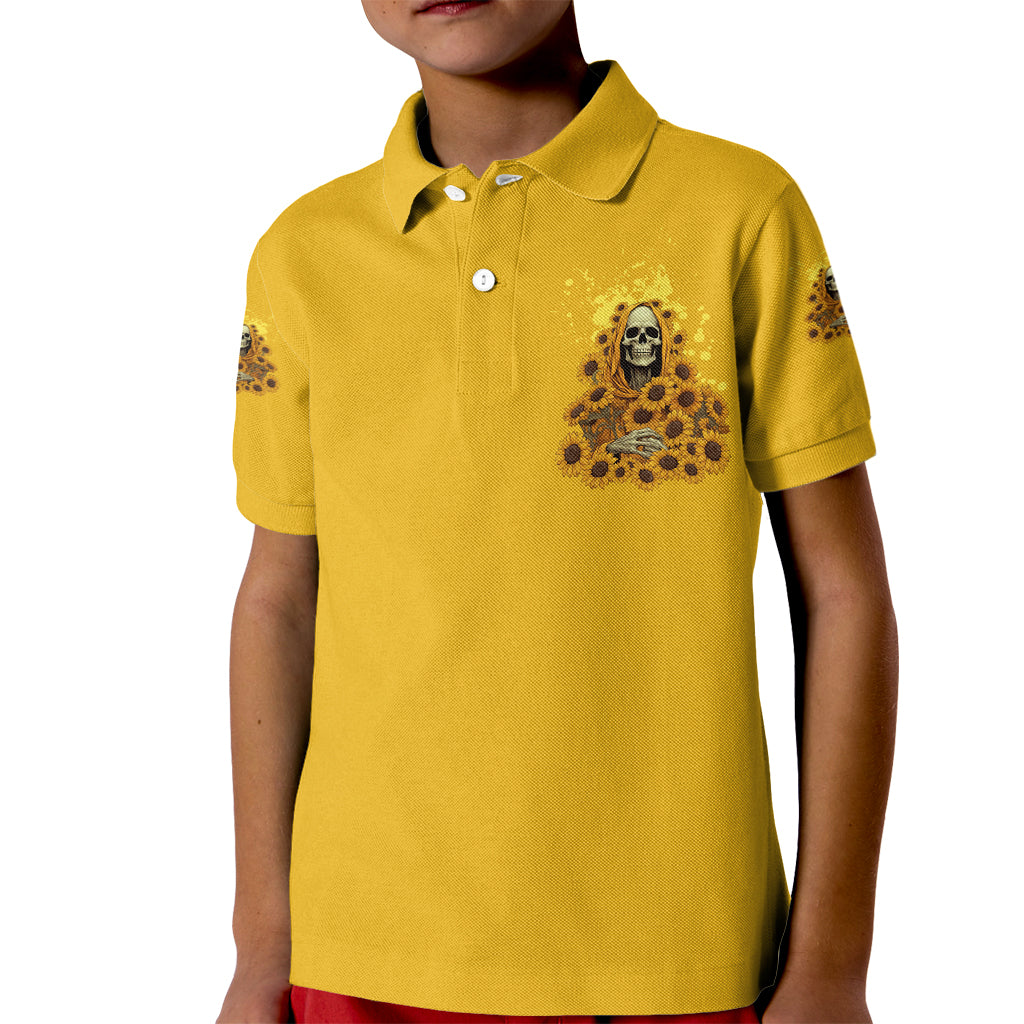 I'm Blunt Because God Rolled Me Sunflower Reaper Kid Polo Shirt - Wonder Print Shop