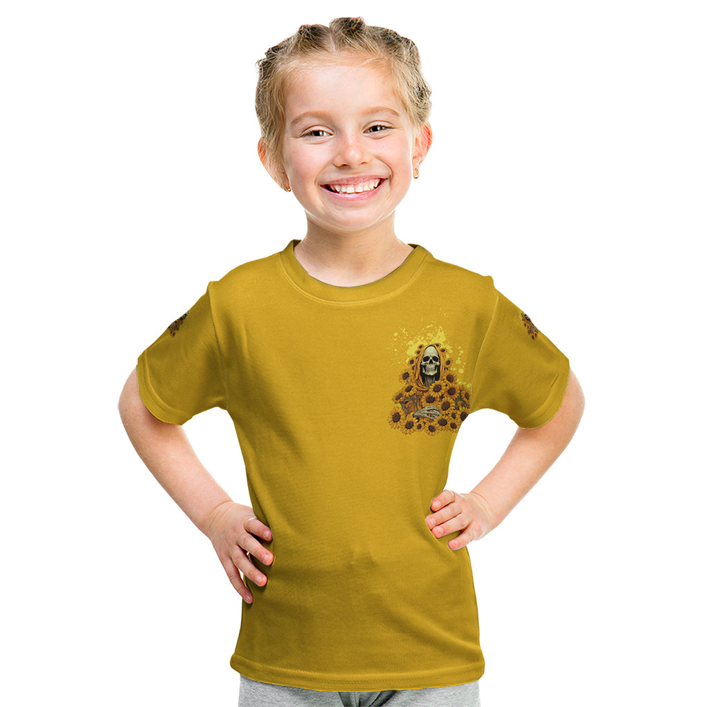 I'm Blunt Because God Rolled Me Sunflower Reaper Kid T Shirt - Wonder Print Shop