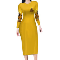 I'm Blunt Because God Rolled Me Sunflower Reaper Long Sleeve Bodycon Dress - Wonder Print Shop