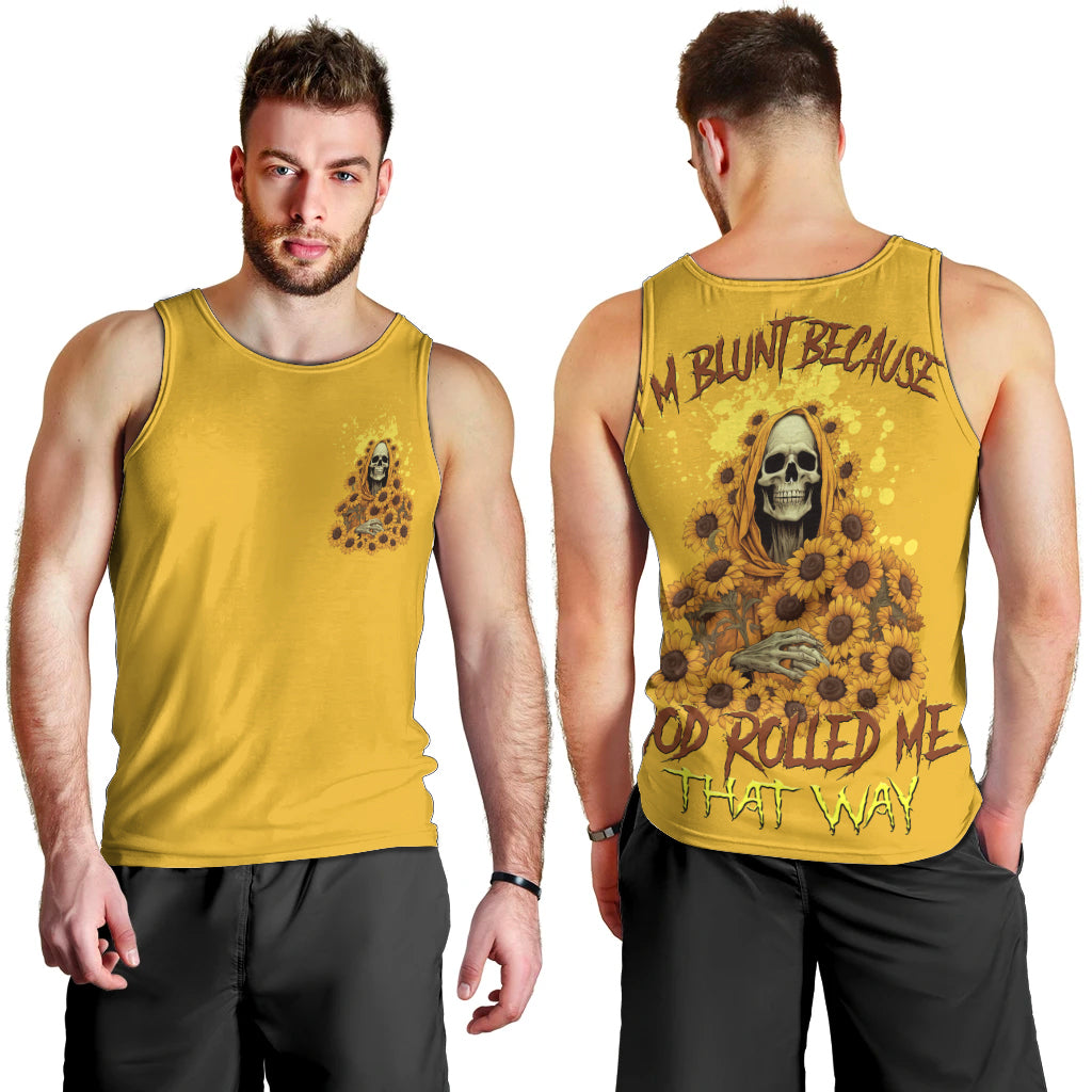 I'm Blunt Because God Rolled Me Sunflower Reaper Men Tank Top - Wonder Print Shop