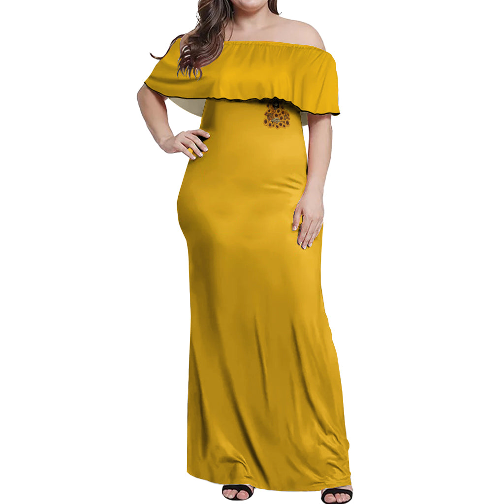 I'm Blunt Because God Rolled Me Sunflower Reaper Off Shoulder Maxi Dress - Wonder Print Shop