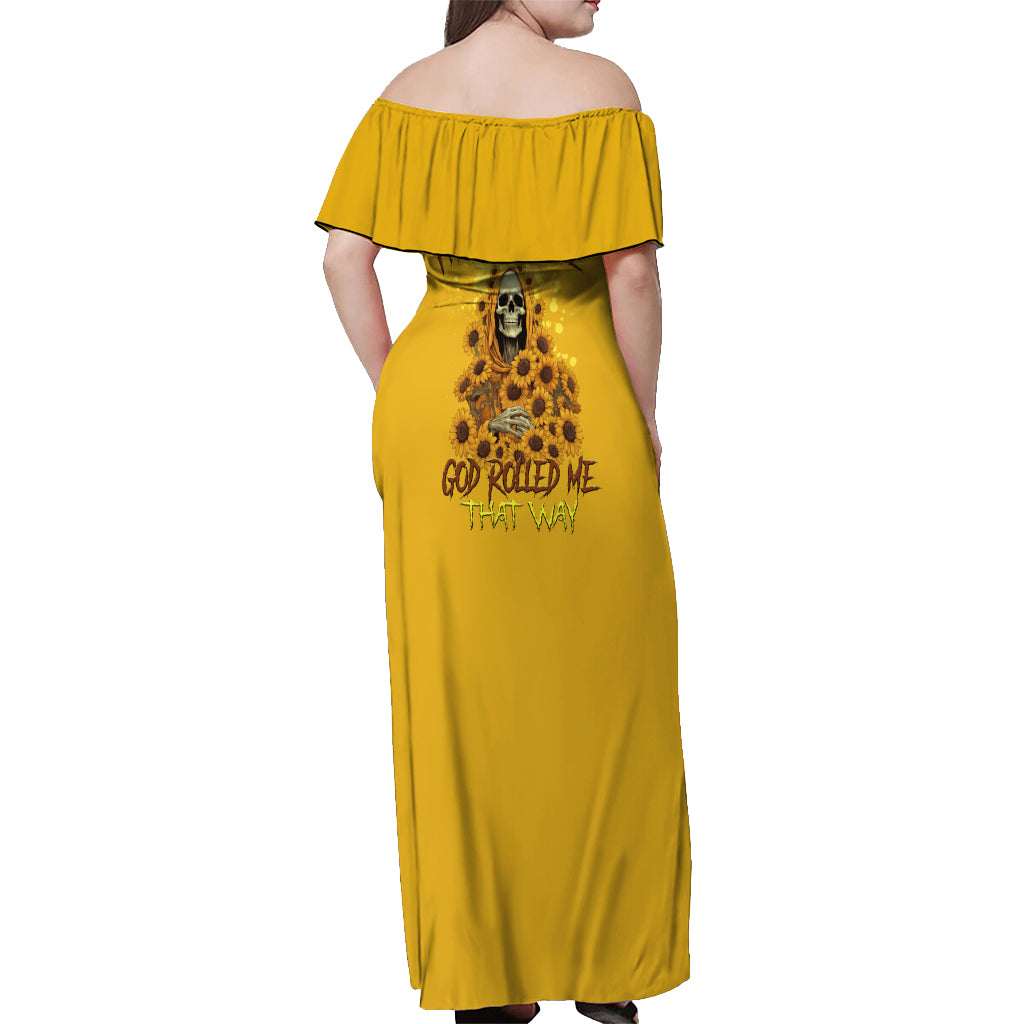 I'm Blunt Because God Rolled Me Sunflower Reaper Off Shoulder Maxi Dress - Wonder Print Shop