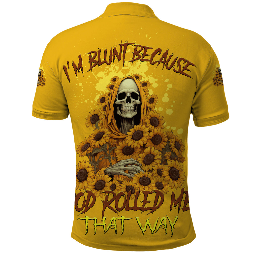 I'm Blunt Because God Rolled Me Sunflower Reaper Polo Shirt - Wonder Print Shop