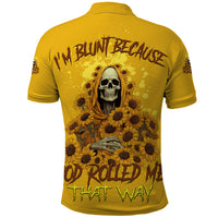 I'm Blunt Because God Rolled Me Sunflower Reaper Polo Shirt - Wonder Print Shop