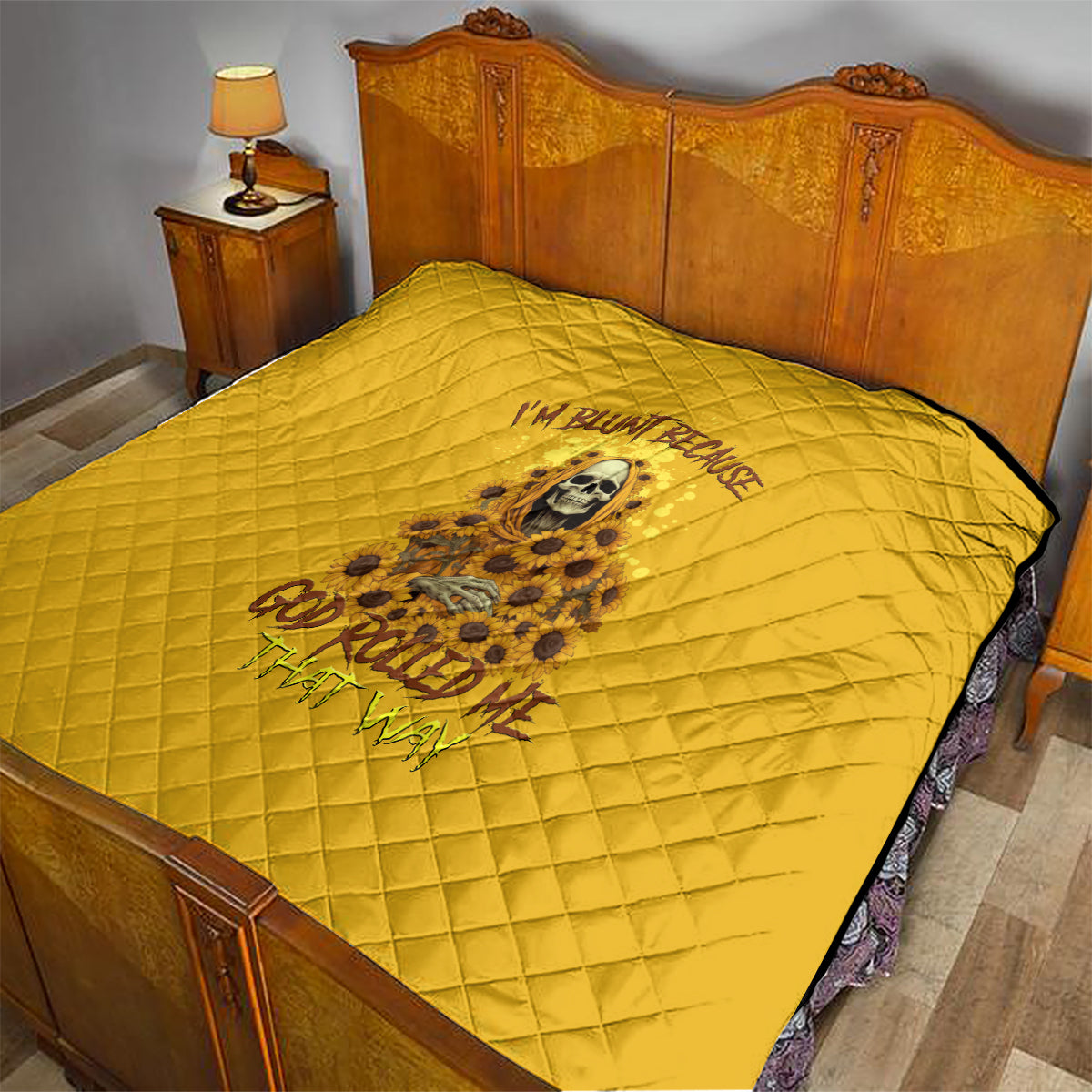 I'm Blunt Because God Rolled Me Sunflower Reaper Quilt - Wonder Print Shop