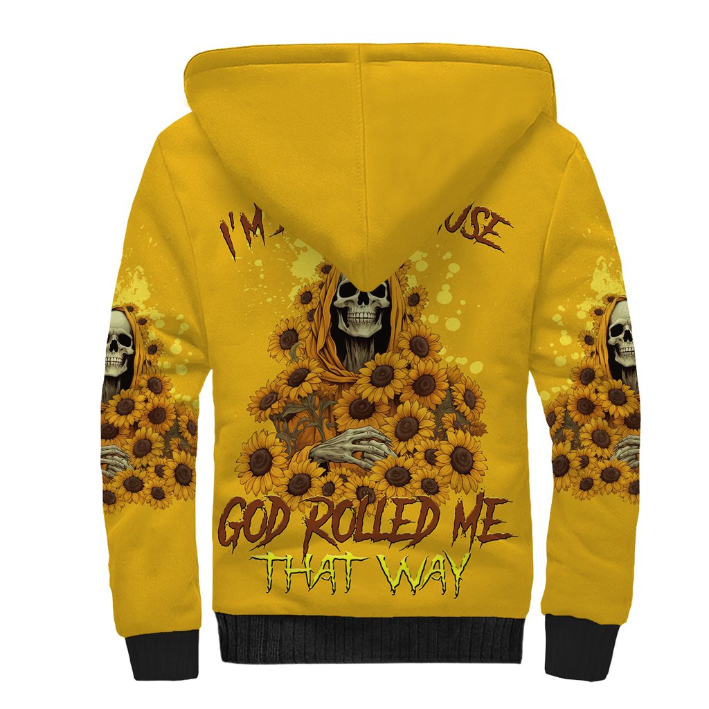 I'm Blunt Because God Rolled Me Sunflower Reaper Sherpa Hoodie - Wonder Print Shop