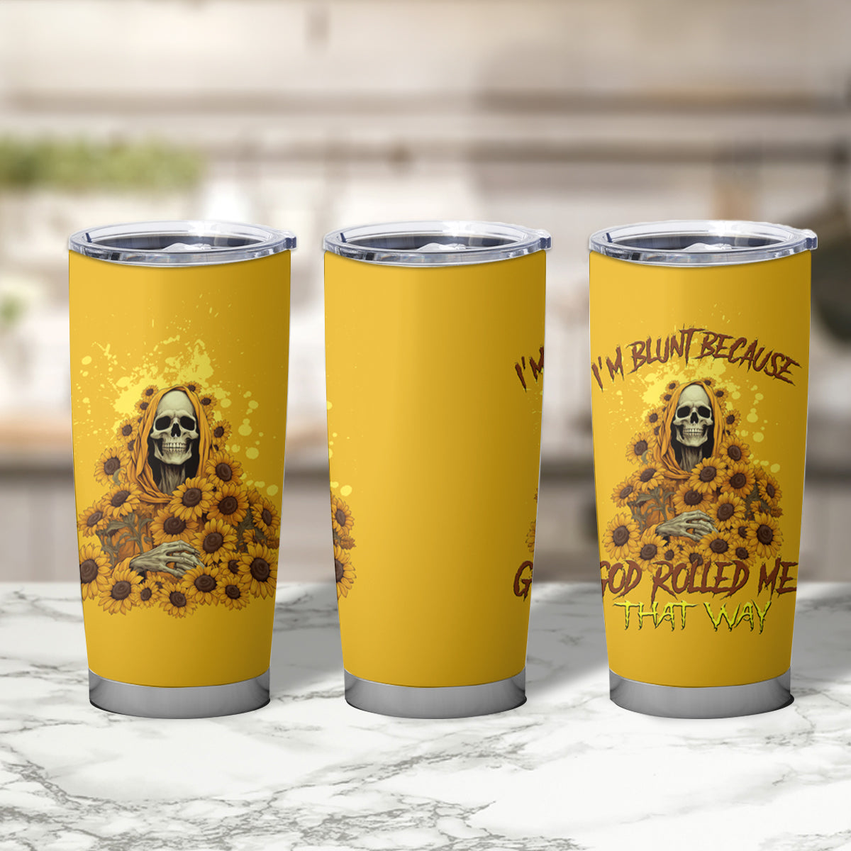 I'm Blunt Because God Rolled Me Sunflower Reaper Tumbler Cup - Wonder Print Shop