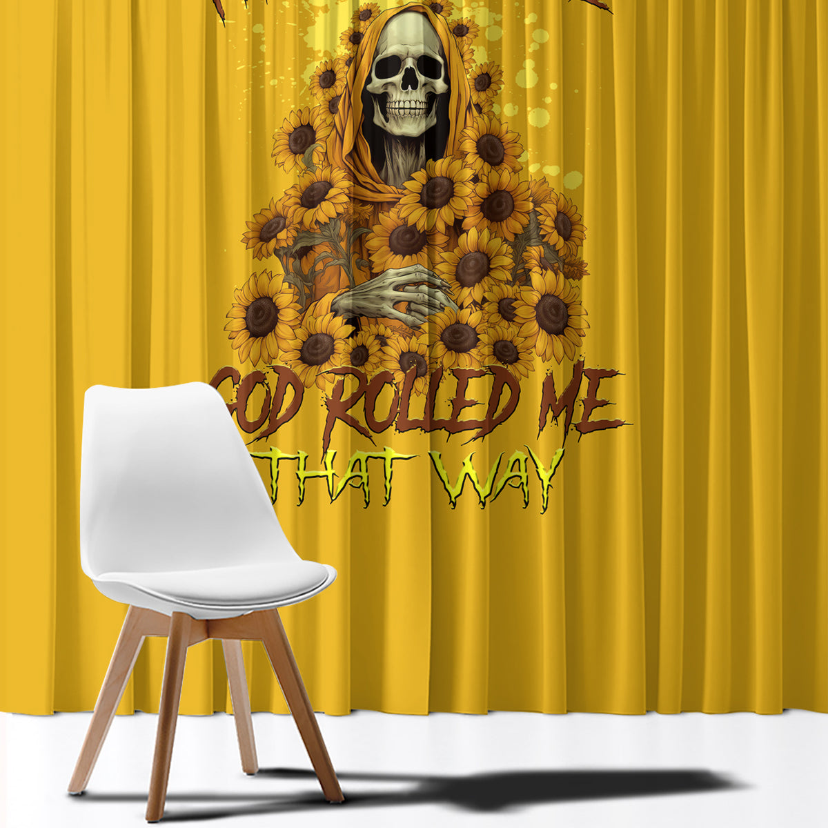 I'm Blunt Because God Rolled Me Sunflower Reaper Window Curtain - Wonder Print Shop