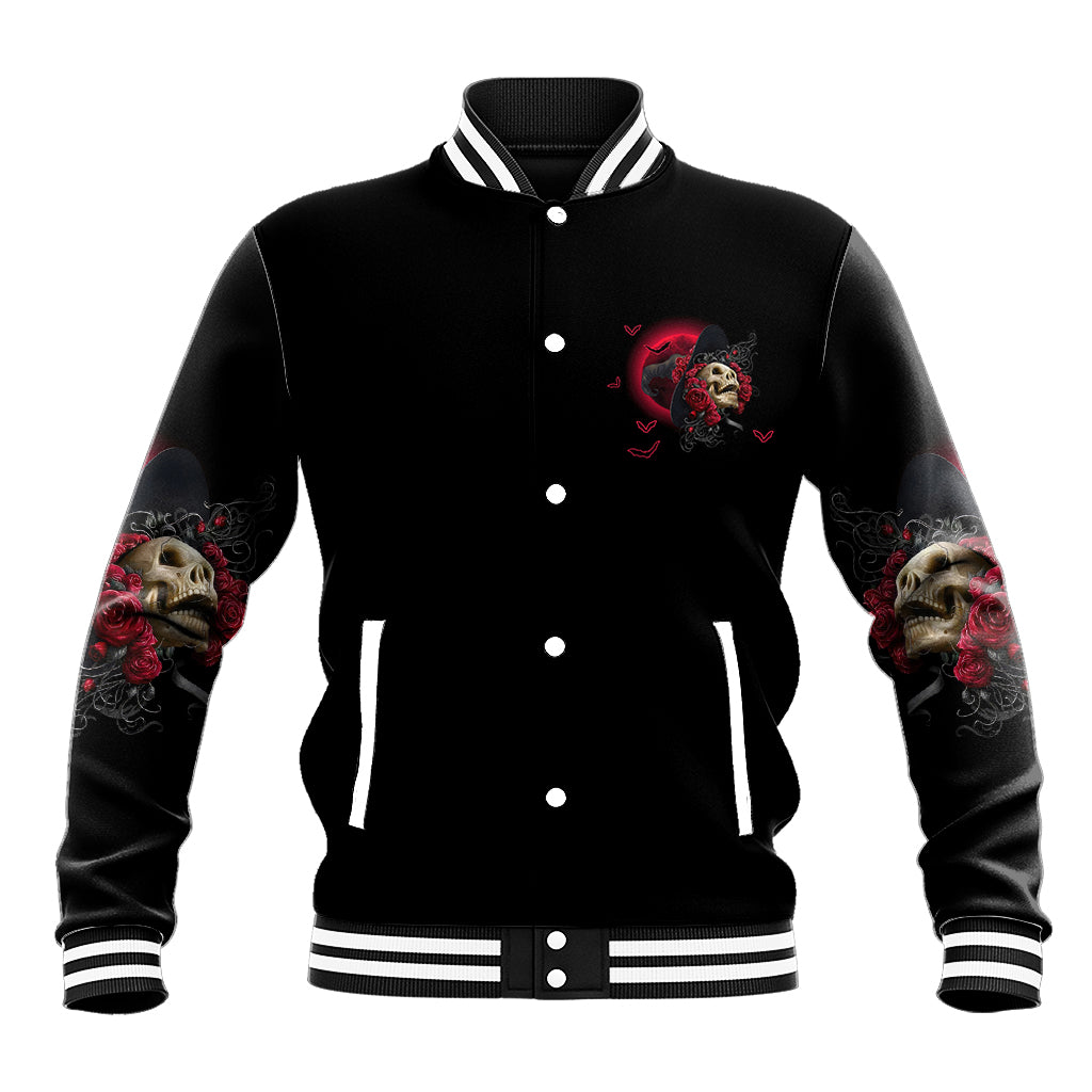 In A World Full Of Princesses Be A Witch Rose Skull Baseball Jacket - Wonder Print Shop