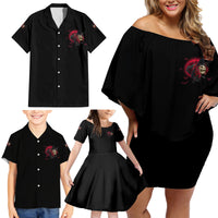 In A World Full Of Princesses Be A Witch Rose Skull Family Matching Off Shoulder Short Dress and Hawaiian Shirt - Wonder Print Shop